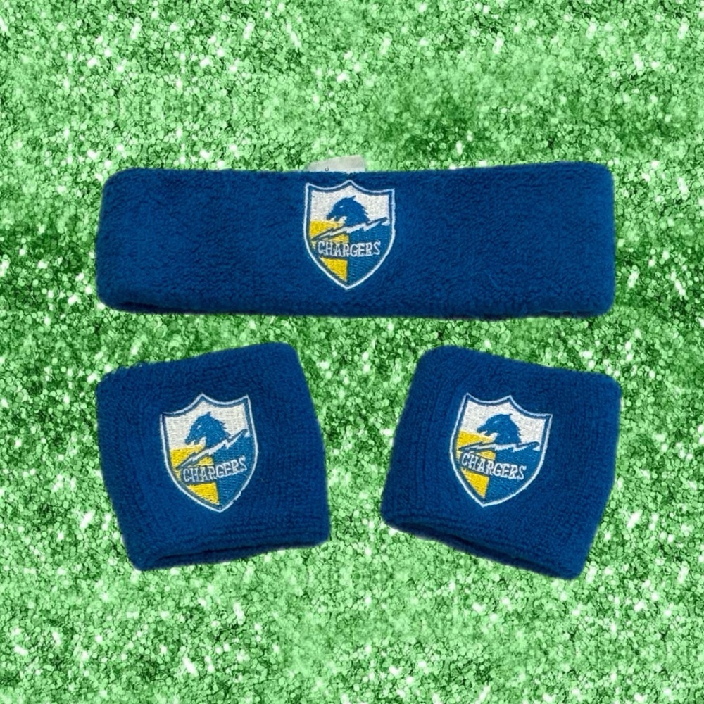 LA Chargers Blue Kids Headband and Wristbands Set